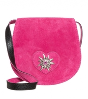 Trachten Ledertasche TA30340 Herz Edelweiss,  pink