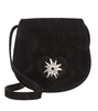 Trachten Ledertasche TA30340 Herz Edelweiss,  schwarz