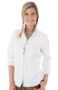 Trachten Rüschenbluse STELLA 3/4Arm weiss-grün