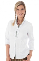 Trachten Rüschenbluse STELLA 3/4Arm weiss-grün