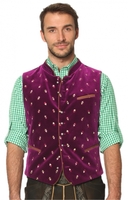 Trachten Samtweste Gilet bestickt Calzado purple