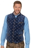 Trachten Samtweste Gilet bestickt CALZADO rauchblau