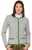Trachten Strickjacke CARO Softstrick hellgrau-kiwi