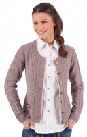 Trachten Strickjacke Efeu taupe