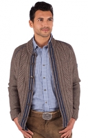 Trachten Strickjacke Engadin beige blau