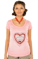 Trachten T-Shirt VIANA Herz rose
