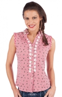 Trachtenbluse BOBI ohne Arm rot