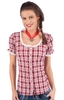 Trachtenbluse ESTANIA Bauernbluse Halbarm rot