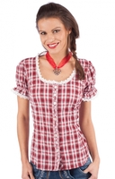 Trachtenbluse ESTANIA Bauernbluse Halbarm rot