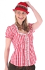 Trachtenbluse Rüschenborte karo rot