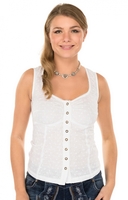 Trachtenbluse TAHITI ohne Arm weiss