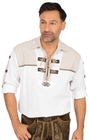 Trachtenhemd BARTHO Krempelarm weiss