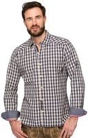 Trachtenhemd exclusiv karo Tom darkblue