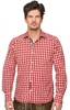 Trachtenhemd exclusiv karo Tom darkred