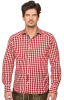 Trachtenhemd exclusiv karo Tom darkred