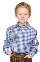 Trachtenhemd Kinder LEO Vichykaro blau-weiss