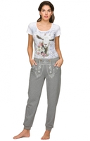 Trachtenhose lang workout Jogging SHELLY hellgrau