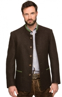 Trachtenjacke Janker Loden 2-Schlitz MAXIMILIAN braun-hellgrün