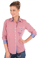 Trachtenkarobluse CORINNA rot karo Hemdblusenstil