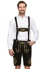 Trachtenlederhose H-Träger RUPERT schwarz gelb