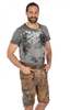 Trachtenlederhose mit Gürtel ARON hanf blau