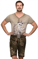 Trachtenlederhose mit Gürtel Laurenz bison gespeckt