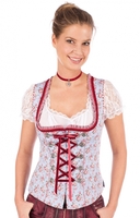 Trachtenmieder Flowerset hellblau rot