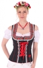 Trachtenmieder Rotkäppchen Rosenborte schwarz-rot
