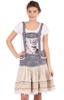 Trachtenrock Jeans Leinen natur grau