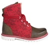 Trachtenstiefel D469 Janina Leinen /Leder rot rustik