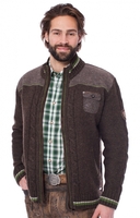 Trachtenstrickjacke Baldo dunkelbraun grün