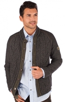 Trachtenstrickjacke Engadin dunkelgrau moos
