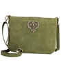 Wildleder Trachtentasche TA30540,  Metallherz,  oliv