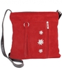 Wildledertasche mit Edelweiss,  rot