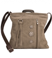 Wildledertasche TA30300 mit Edelweiss,  grau braun