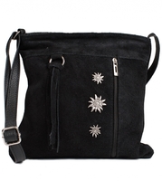 Wildledertasche TA30300 mit Edelweiss,  schwarz