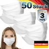 50er Satz Mundschutz Atemschutzmaske Mund-Nasen-Schutz 3-lagig Schutzmaske Weiß