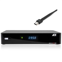 AX 4K-BOX HD60 4K UHD 2160P E2 LINUX + ANDROID DVB-S2X SAT 150MBIT WLAN RECEIVER
