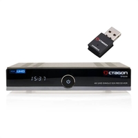 Octagon SF8008 4K UHD 2160p H.265 HEVC E2 Linux DVB-S2X Single Sat Receiver 300Mbit Wlan