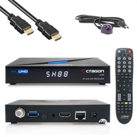 OCTAGON SX88 4K UHD S2+IP HDMI USB Kartenleser H.265 Stalker IPTV Multistream Receiver Schwarz