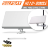 Selfsat H21D+ 1 TV Teilnehmer SAT Flachantenne FLAT + Fensterdurchführung FULL HD