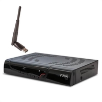 Viark Sat Full HD Sat H.265 HEVC Receiver DVB-S2 IPTV 1080p WLAN Cardreader Schwarz