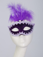10 teile / satz karnevalmaske lila synthetische maskerade kostüm zubehör