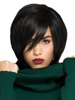 12 inches Perücke aus Echthaare in Schwarz im schicken & modischen Style Pixies & Boycuts Perücke