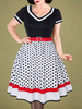 1950er Jahre Kostüm Pin Up Girl Polka Dot Vintage Kleid