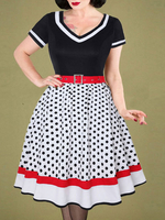 1950er Jahre Kostüm Pin Up Girl Polka Dot Vintage Kleid