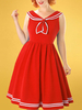 1950er Jahre Pin Up Girl Kostüm Frauen Sailor Vintage Kleid