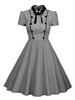 1950er Jahre Pin Up Girl Kostüm Kurzarm Vintage Kleid