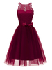 1950er Jahre Retro Kleid Jewel Neck Ärmelloses Polyester Midi Swing Kleid Retro Kleid