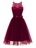 1950er Jahre Retro Kleid Jewel Neck Ärmelloses Polyester Midi Swing Kleid Retro Kleid